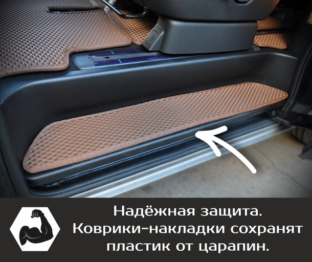 Автомобильные коврики EVA 3D для Накладки на пороги Hyundai Grand Starex (2017->)